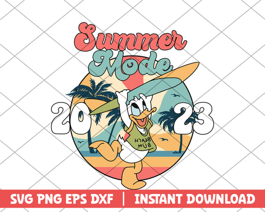 Summer mode 2023 donald disney svg