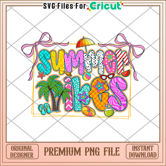 Summer vibes creative design png, summer holiday png