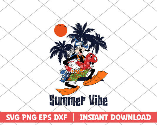 Summer vibes goofy disney svg