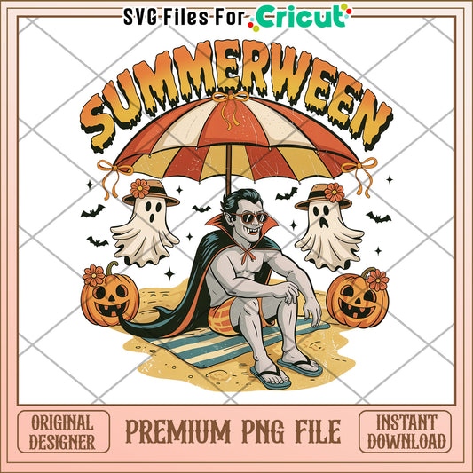Summerween dracula png, happy halloween​ png, spooky quotes png