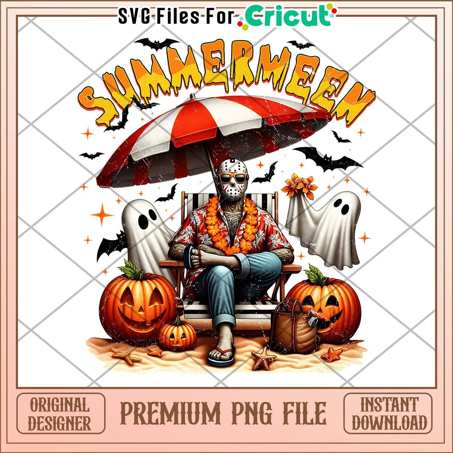 Summerween jason png, happy halloween​ png, spooky quotes png