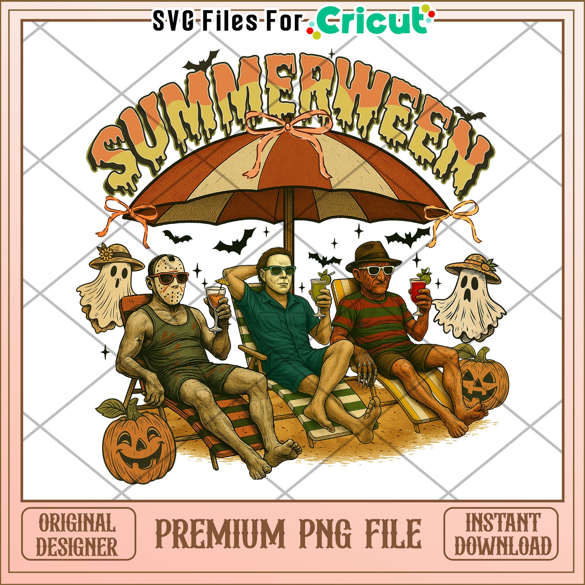 Summerween killers png, halloween png, spooky season png