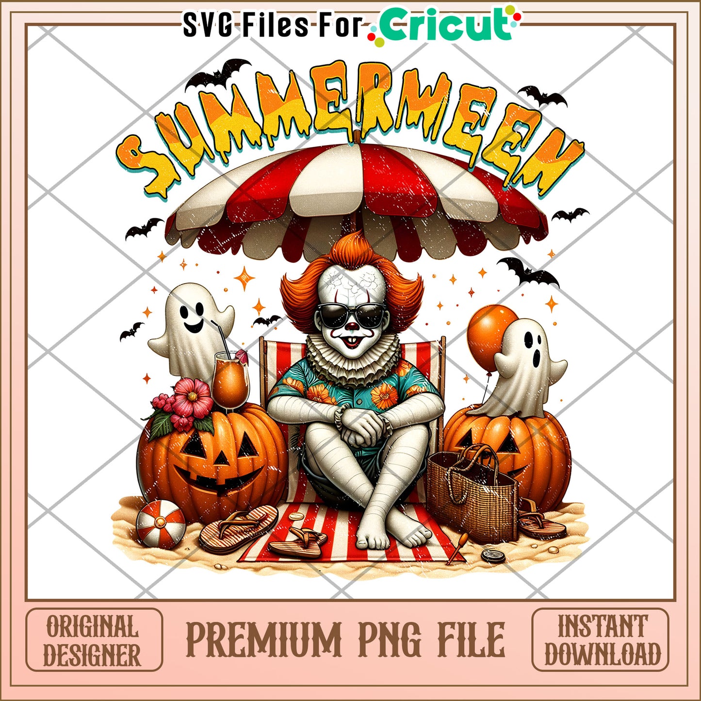 Summerween pennywise png, happy halloween​ png, spooky quotes png