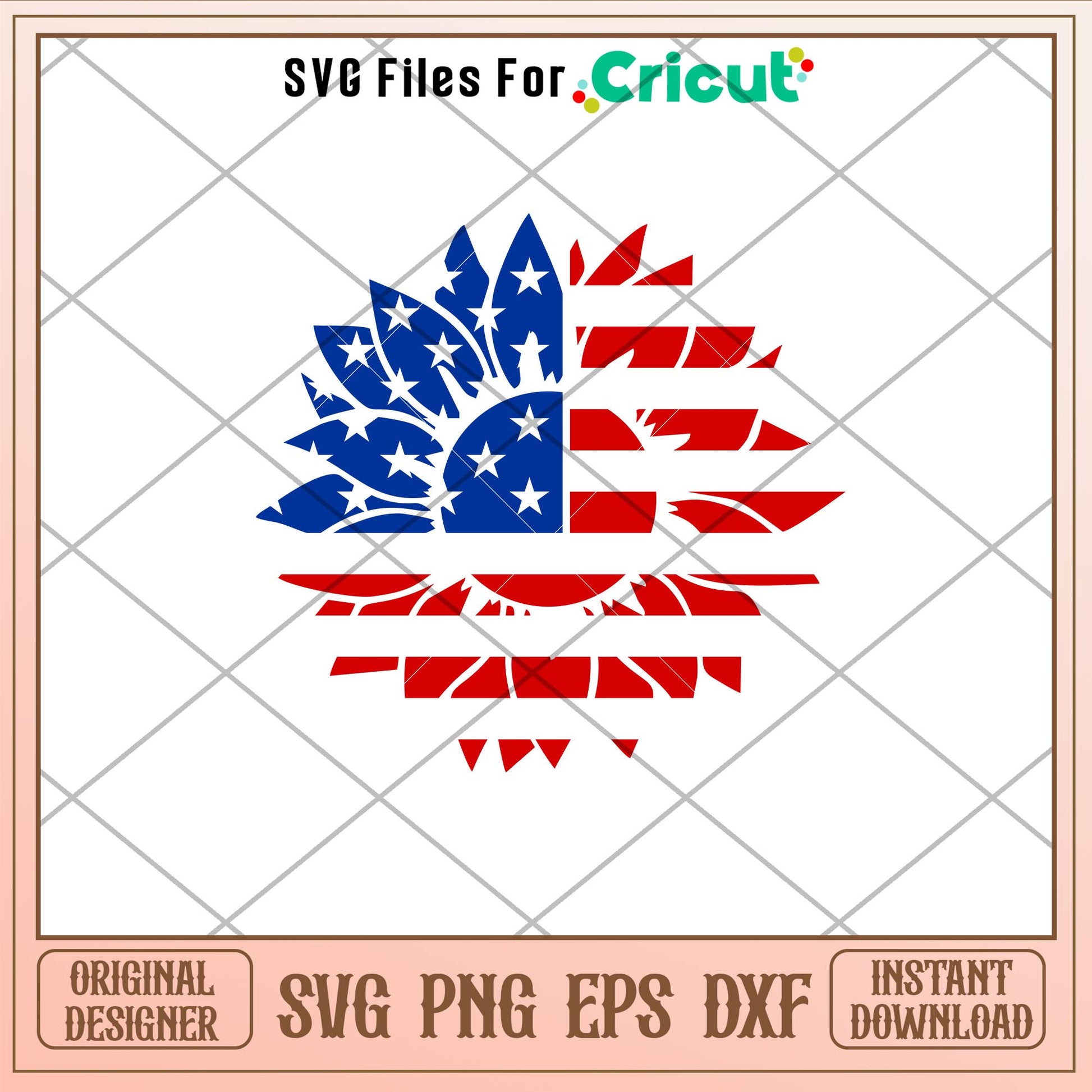 Sunflower American Flag, Sunflower American Flag Svg