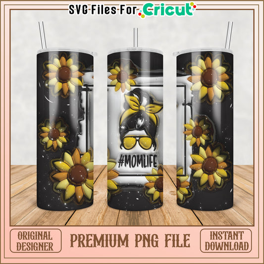 Sunflower Mom Tumbler PNG Design