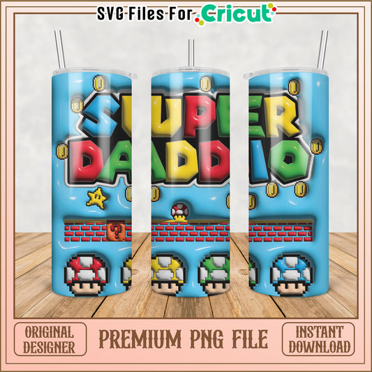 Super Dad Tumbler PNG Sublimation Design