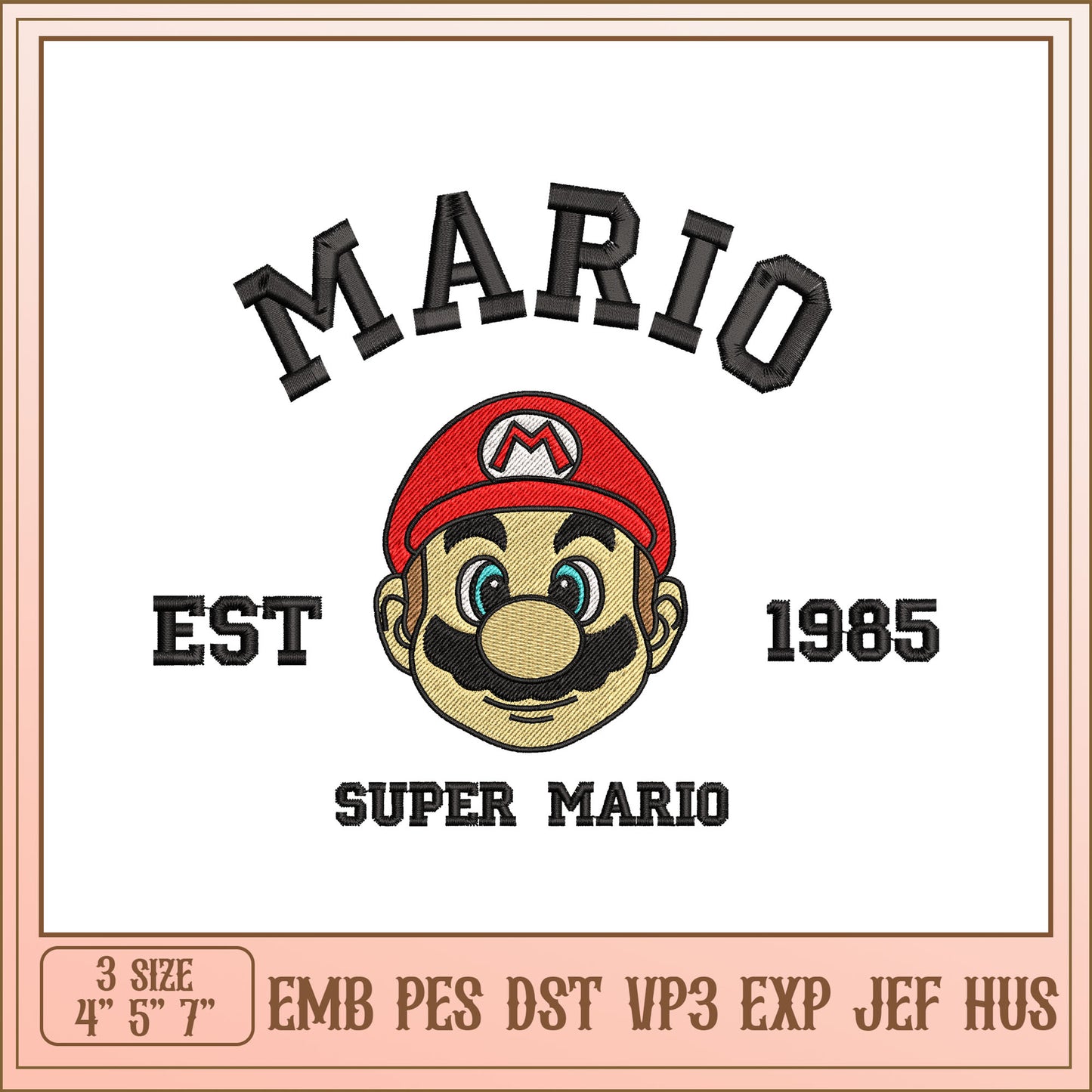 Super Mario Embroidery Design