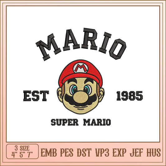 Super Mario Embroidery Design