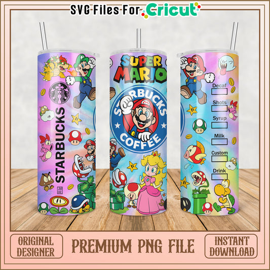 Super Mario Starbucks Tumbler PNG