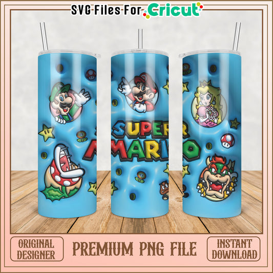 Super Mario Tumbler PNG Design - Instant Download