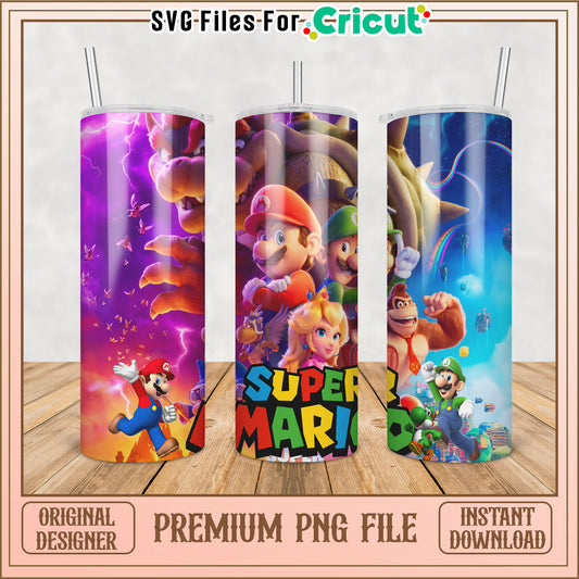 Super Mario Tumbler PNG Design Instant Download