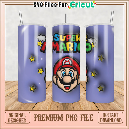 Super Mario Tumbler PNG Sublimation Design