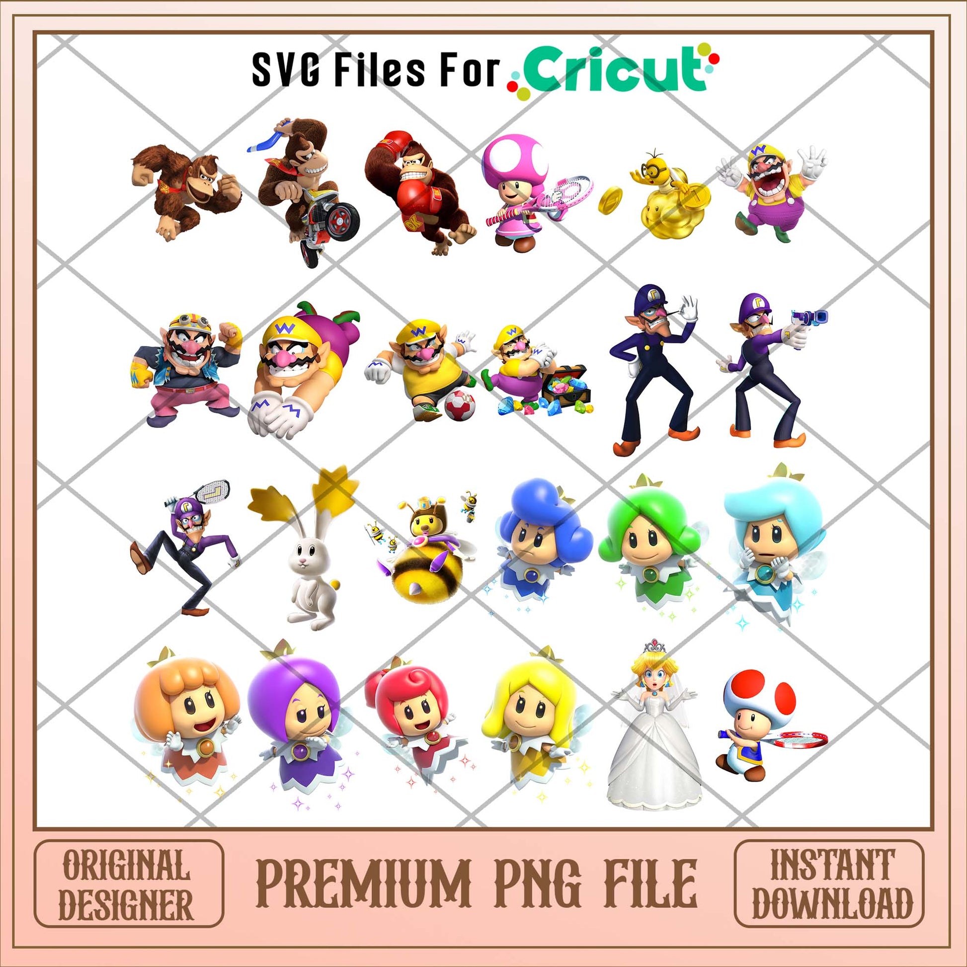 Super Mario villain characters png bundle