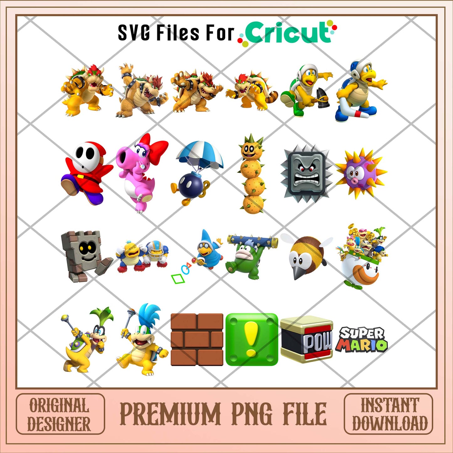 Super Mario stuff characters png bundle