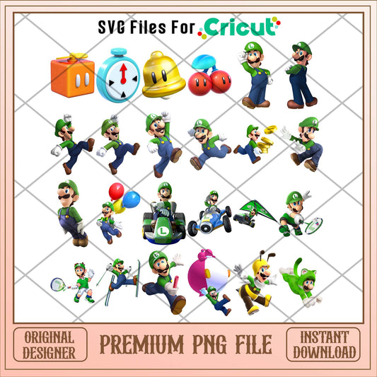 Super Mario brother character png bundle