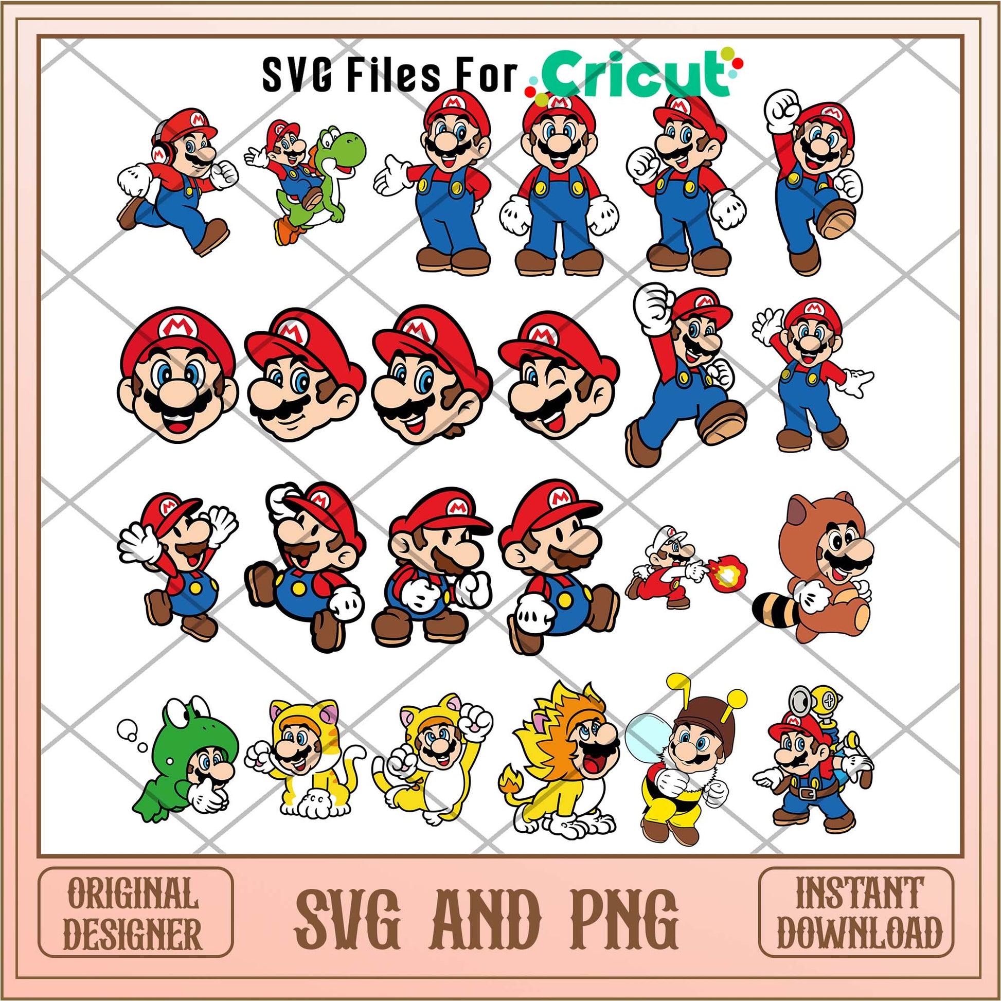 Super Mario super video game svg bundle