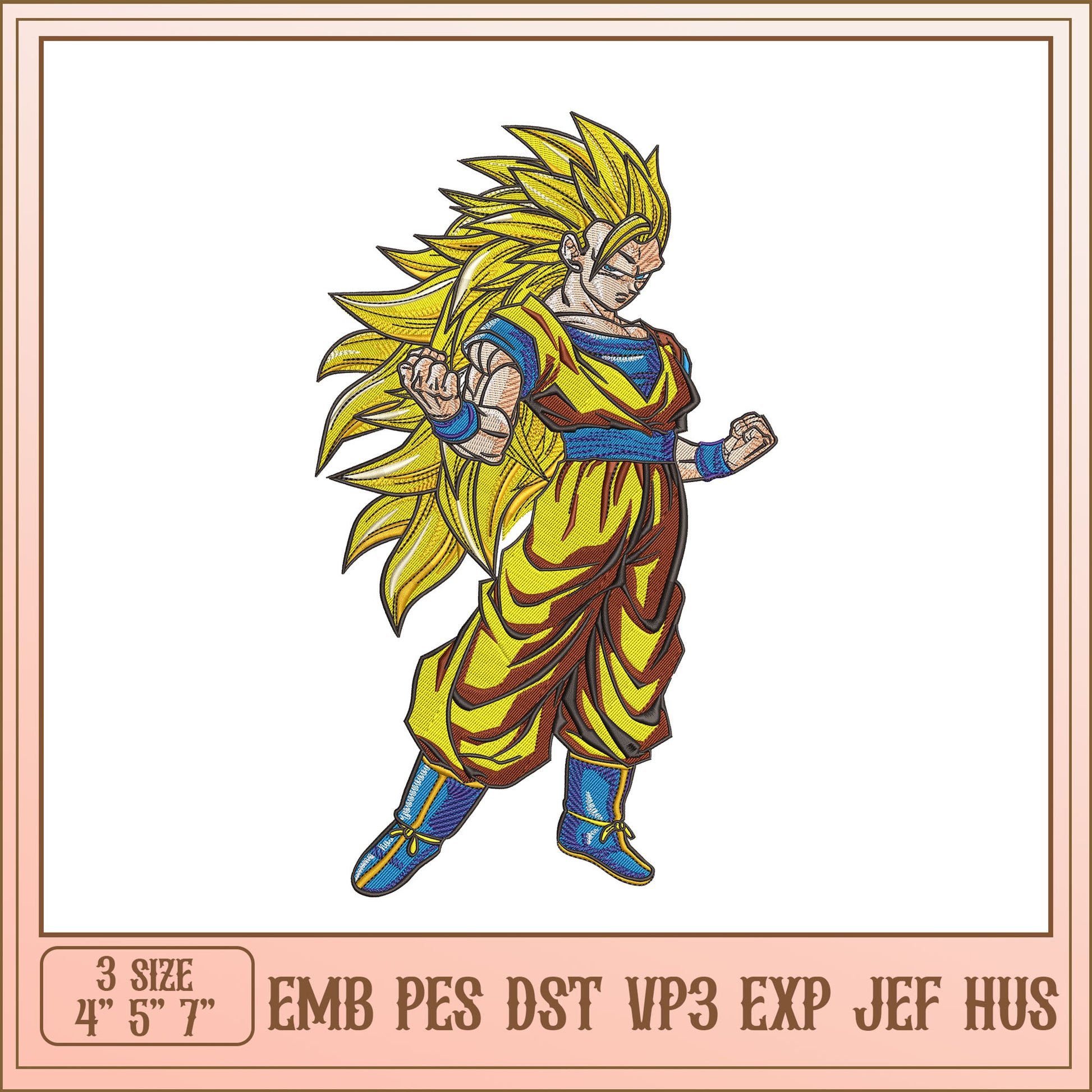 Super Saiyan Embroidery Design