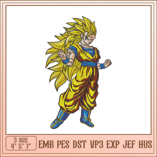 Super Saiyan Embroidery Design