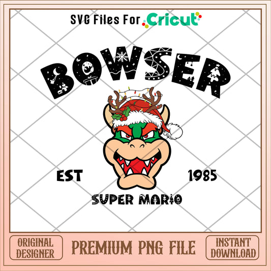 Super mario bowser est 1985 png, super mario png, christmas png