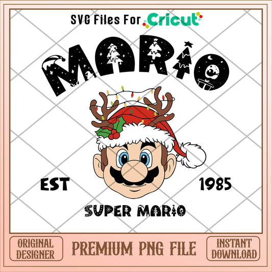 Super mario mario est 1985 png, super mario png, christmas png