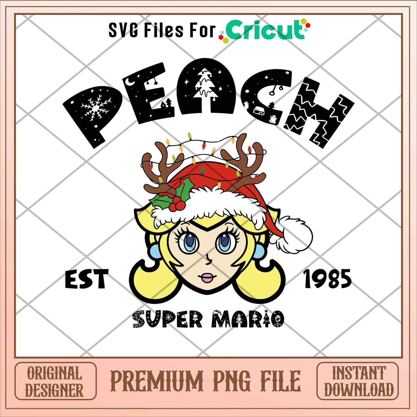 Super mario peach est 1985 png, super mario png, christmas png