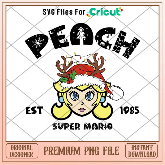 Super mario peach est 1985 png, super mario png, christmas png