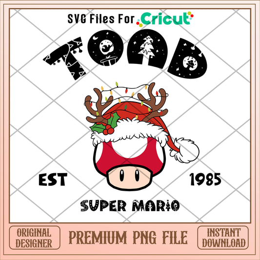 Super mario toad est 1985 png, super mario png, christmas png