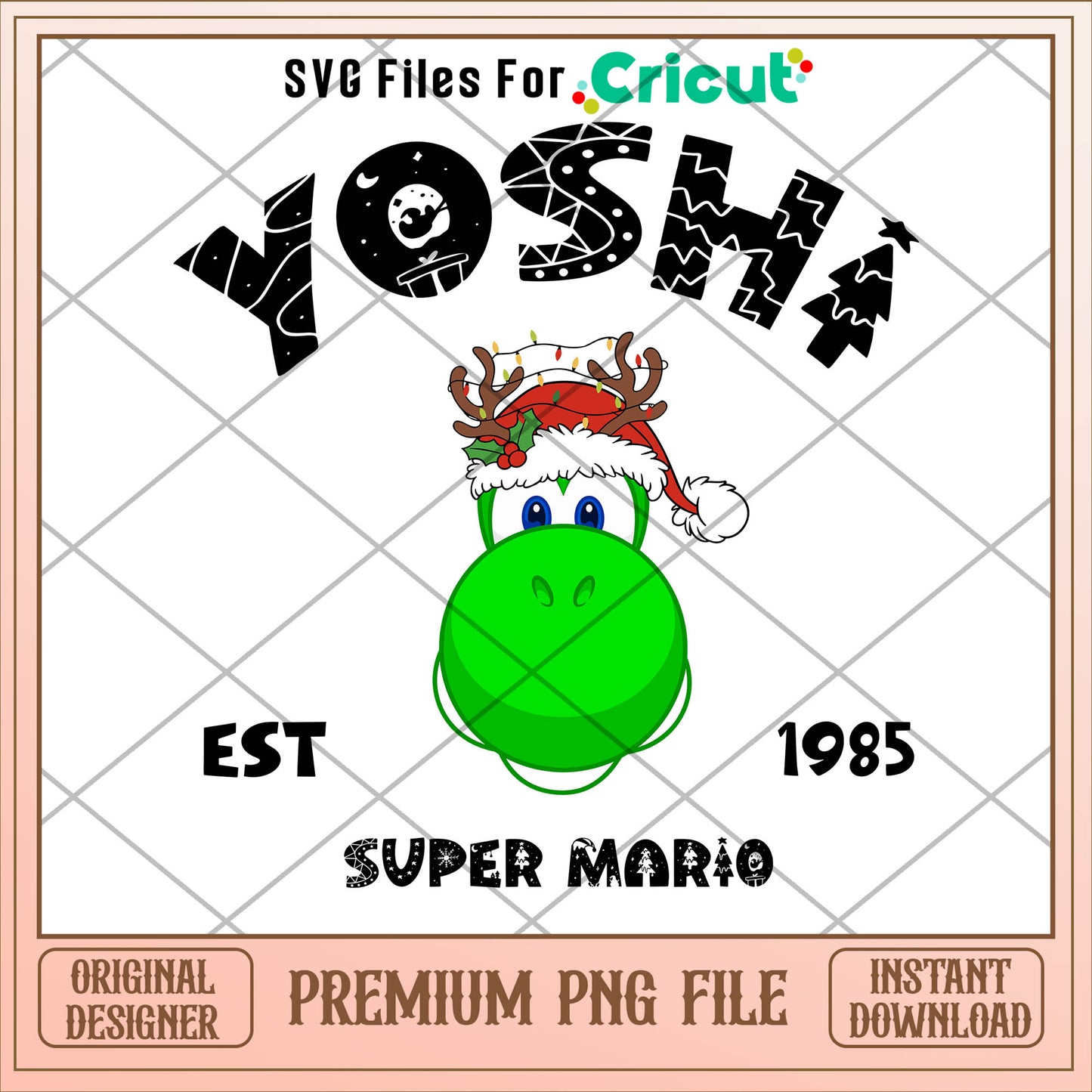 Super mario yoshi est 1985 png, super mario png, christmas png