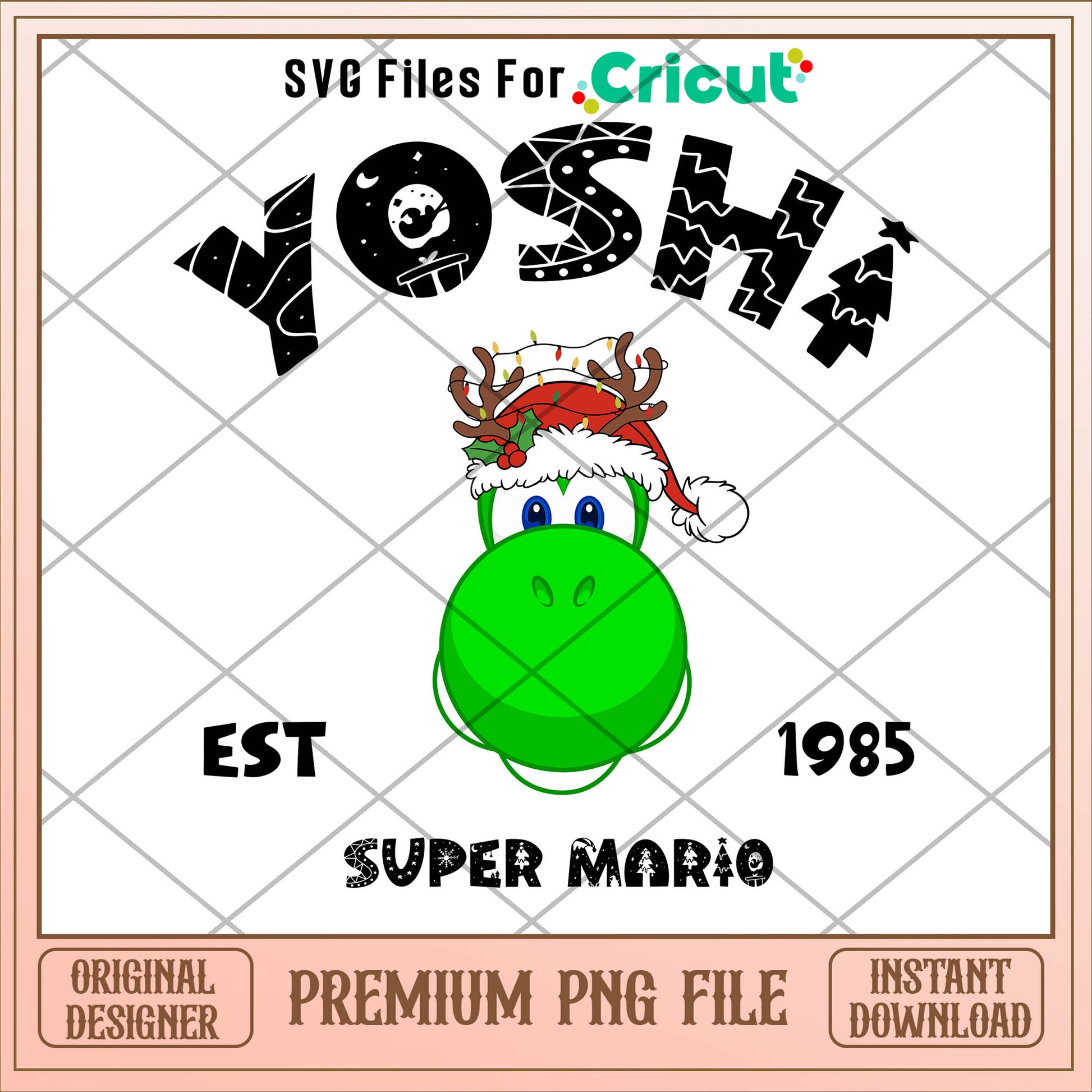 Super mario yoshi est 1985 png, super mario png, christmas png