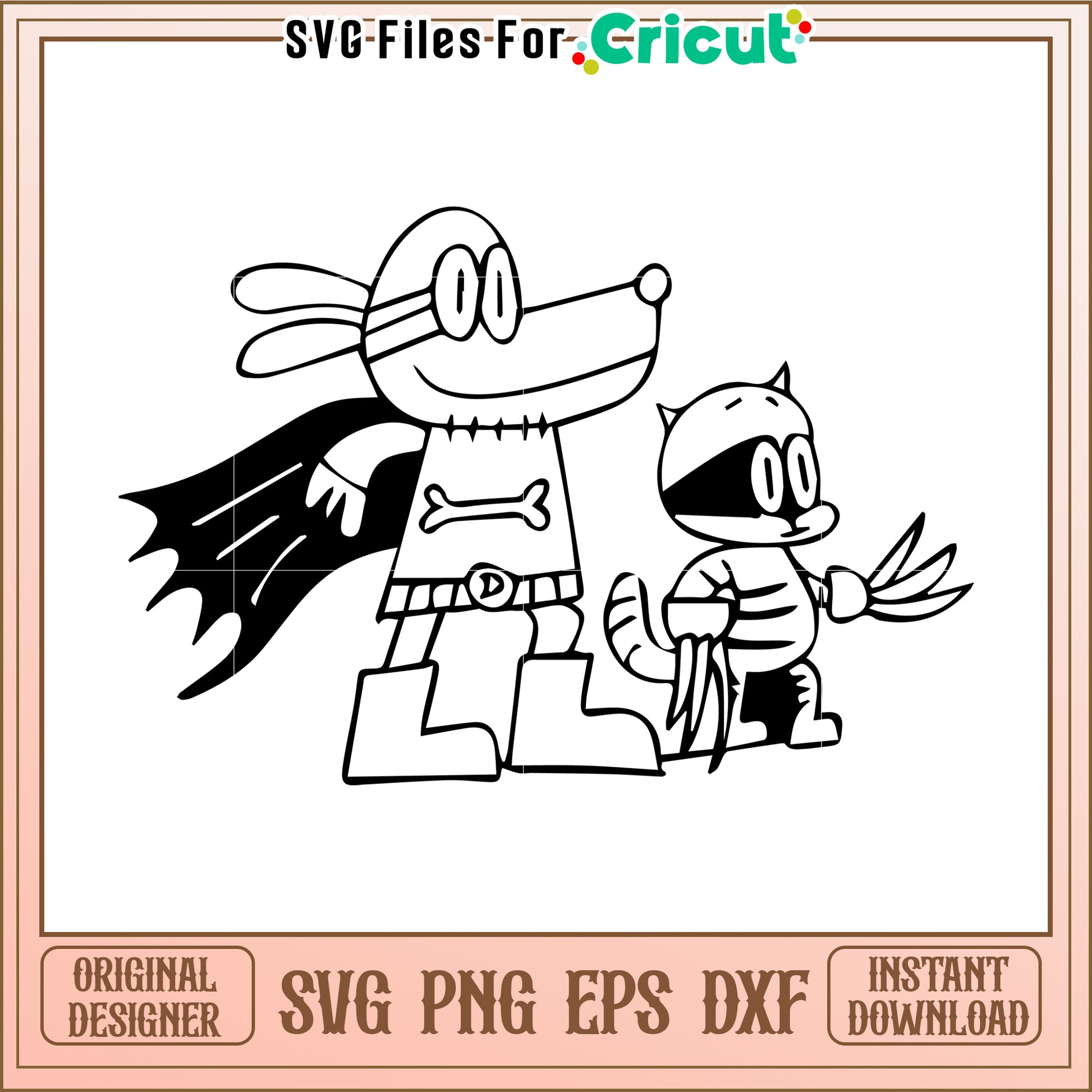 Superhero Dog and Cat SVG