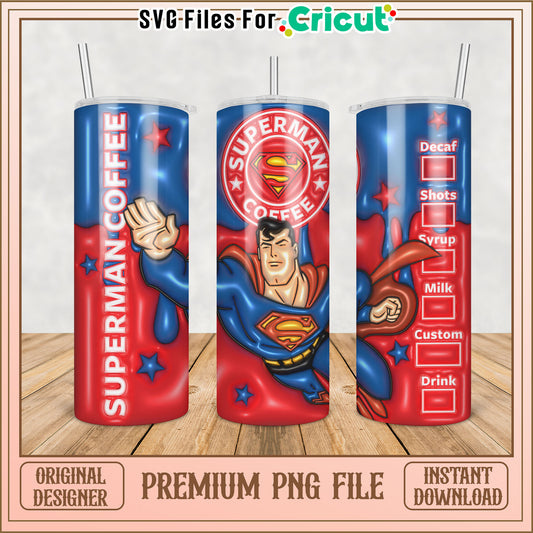 Superman Coffee Tumbler PNG Design