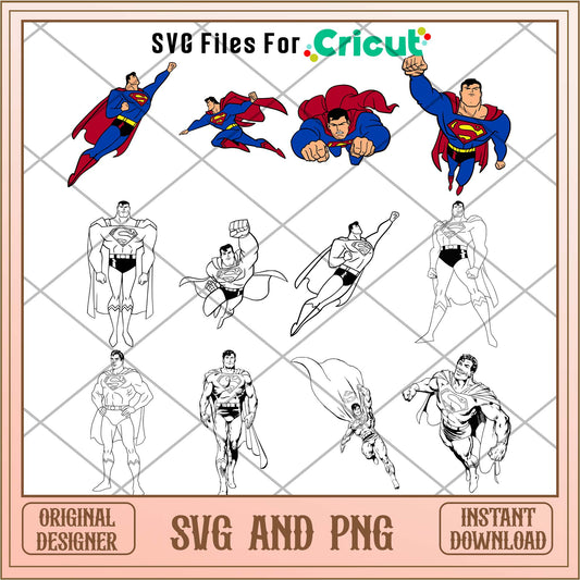 Superman flying bundle, Super heroes movies svg - Svgfileforcricut