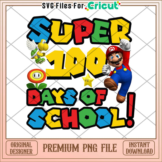 Super mario 100th days of school up png, mario characters png