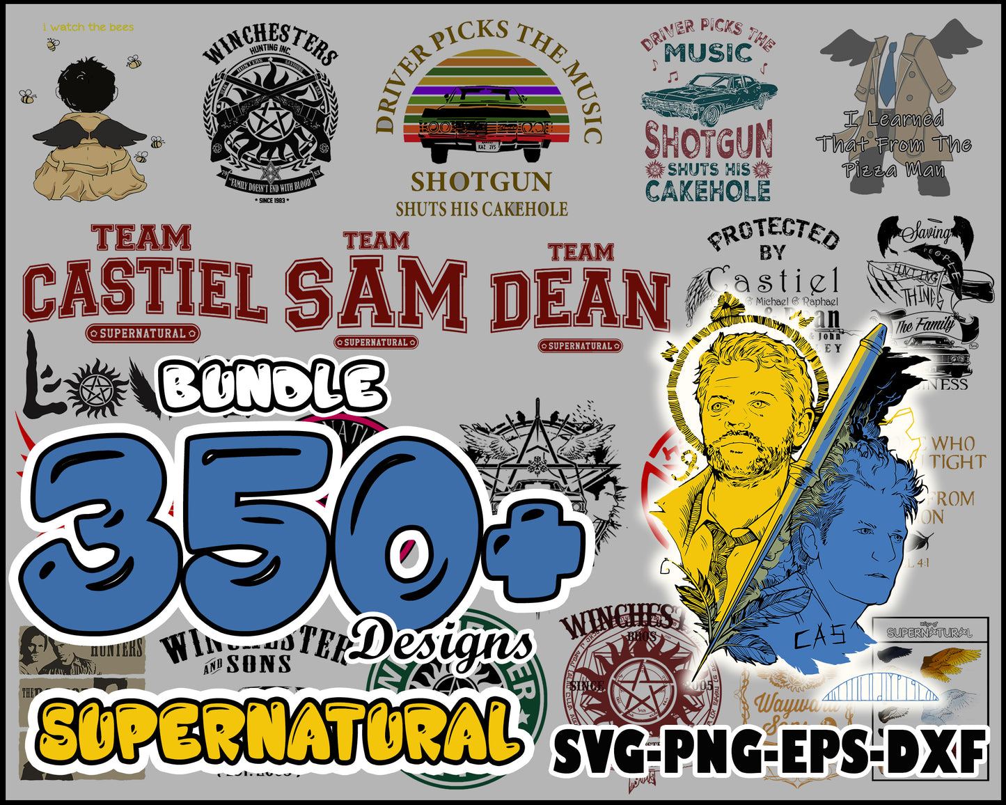 Team sam supernatural bundle svg, supernatural logo​ svg, supernatural movie​ svg