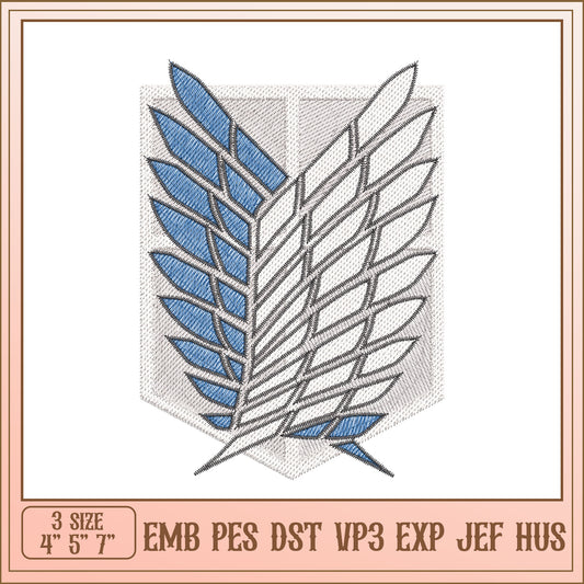 Survey Corps Wings Embroidery Design