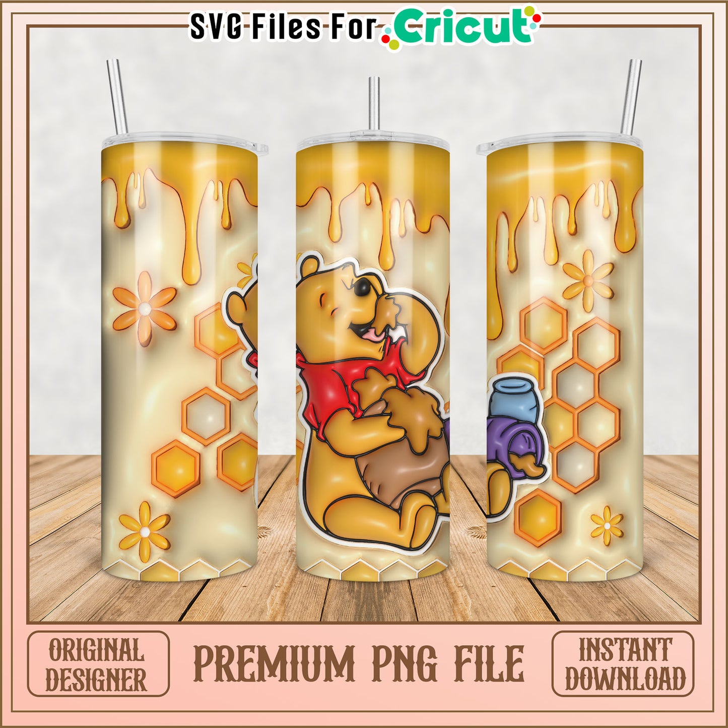Sweet Honey Theme Tumbler PNG File for Cricut Crafting Needs