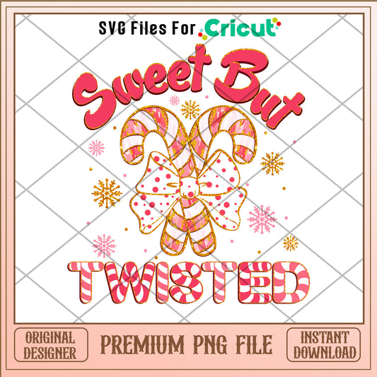 Sweet but twisted png, candy canes png, merry christmas png