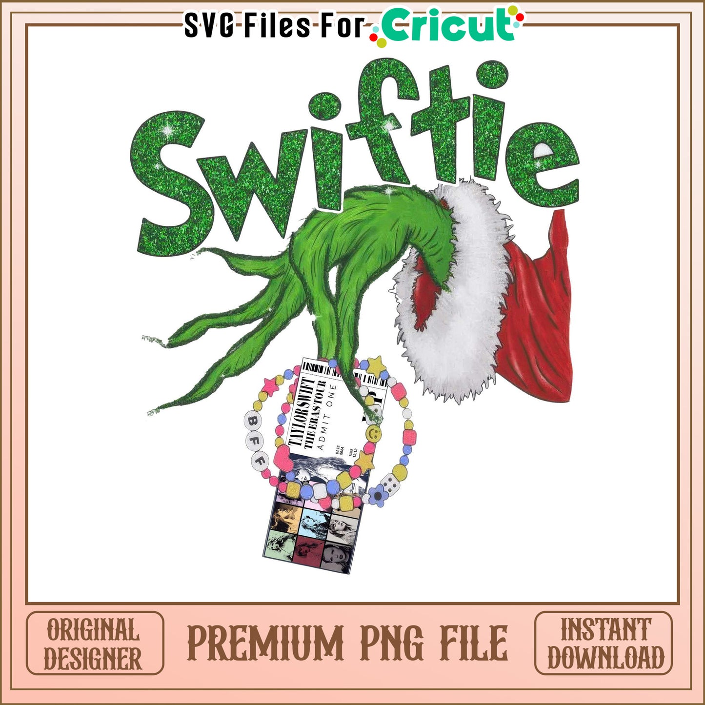 Swiftie Grinch PNG Design for Cricut, Perfect for Holiday Projects