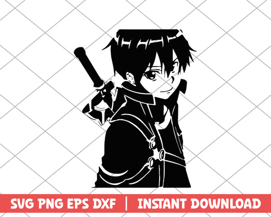 Sword art online kirito anime svg