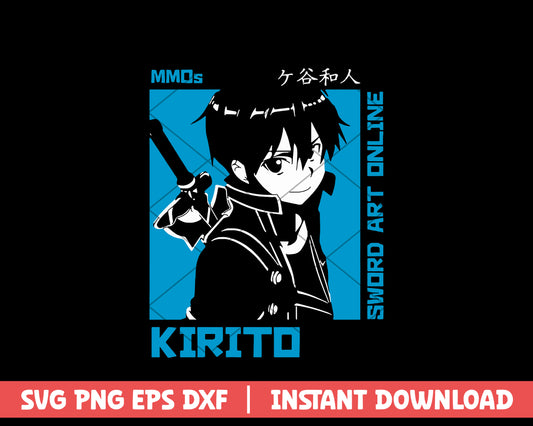 Sword art online kirito anime svg