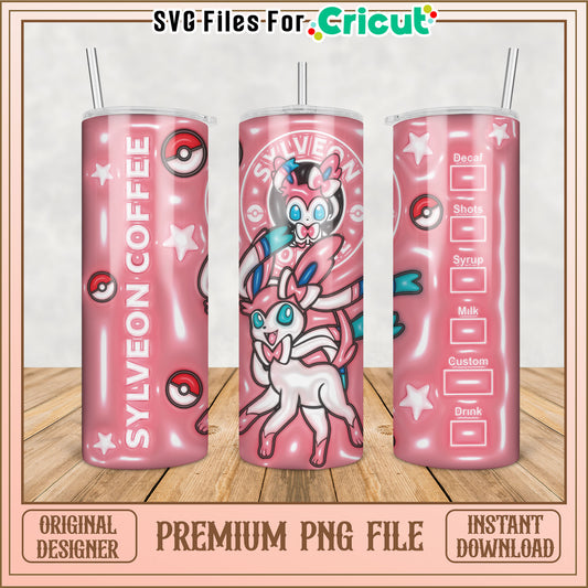 Sylveon Coffee Tumbler PNG Design