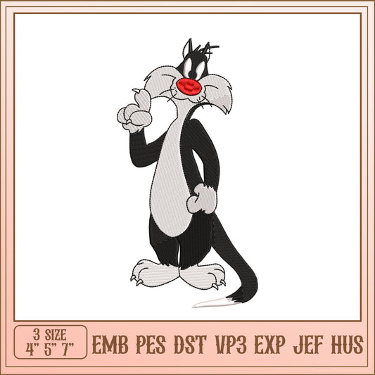Sylvester Cat Embroidery Design