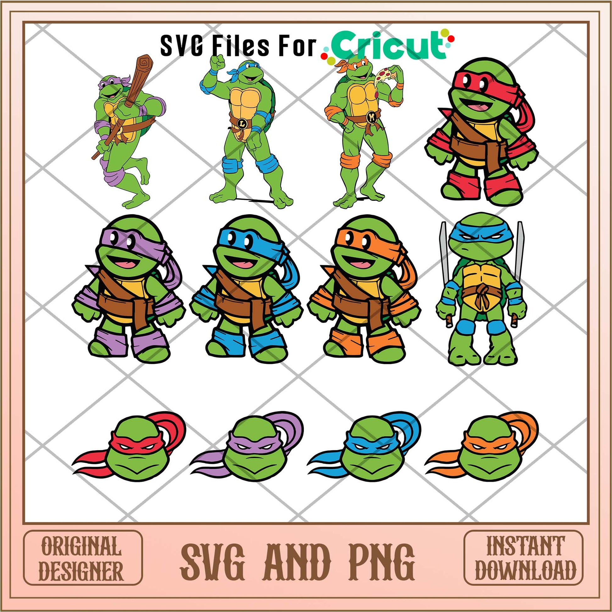 Teenage Mutant Ninja Turtles brothers svg bundle