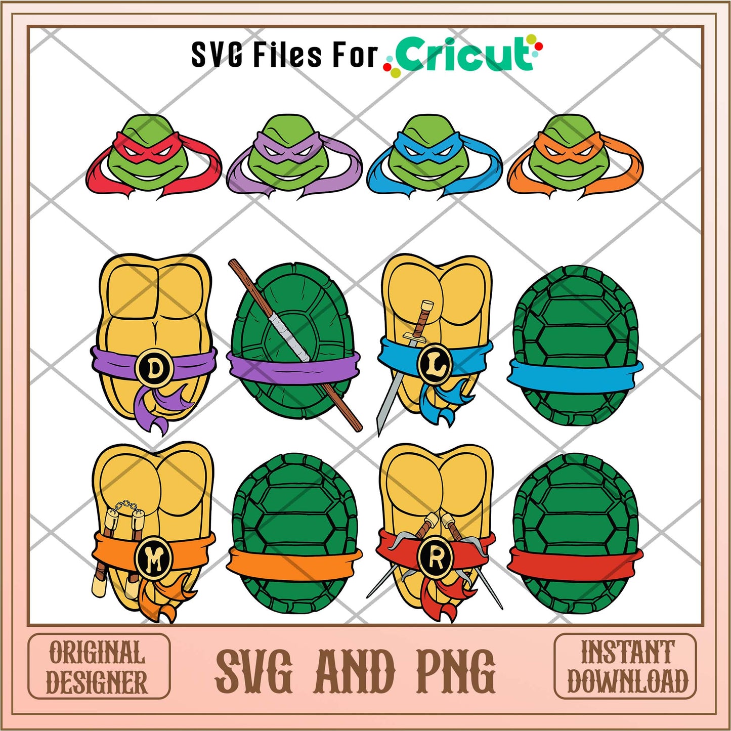 Teenage Mutant Ninja Turtles armor svg bundle