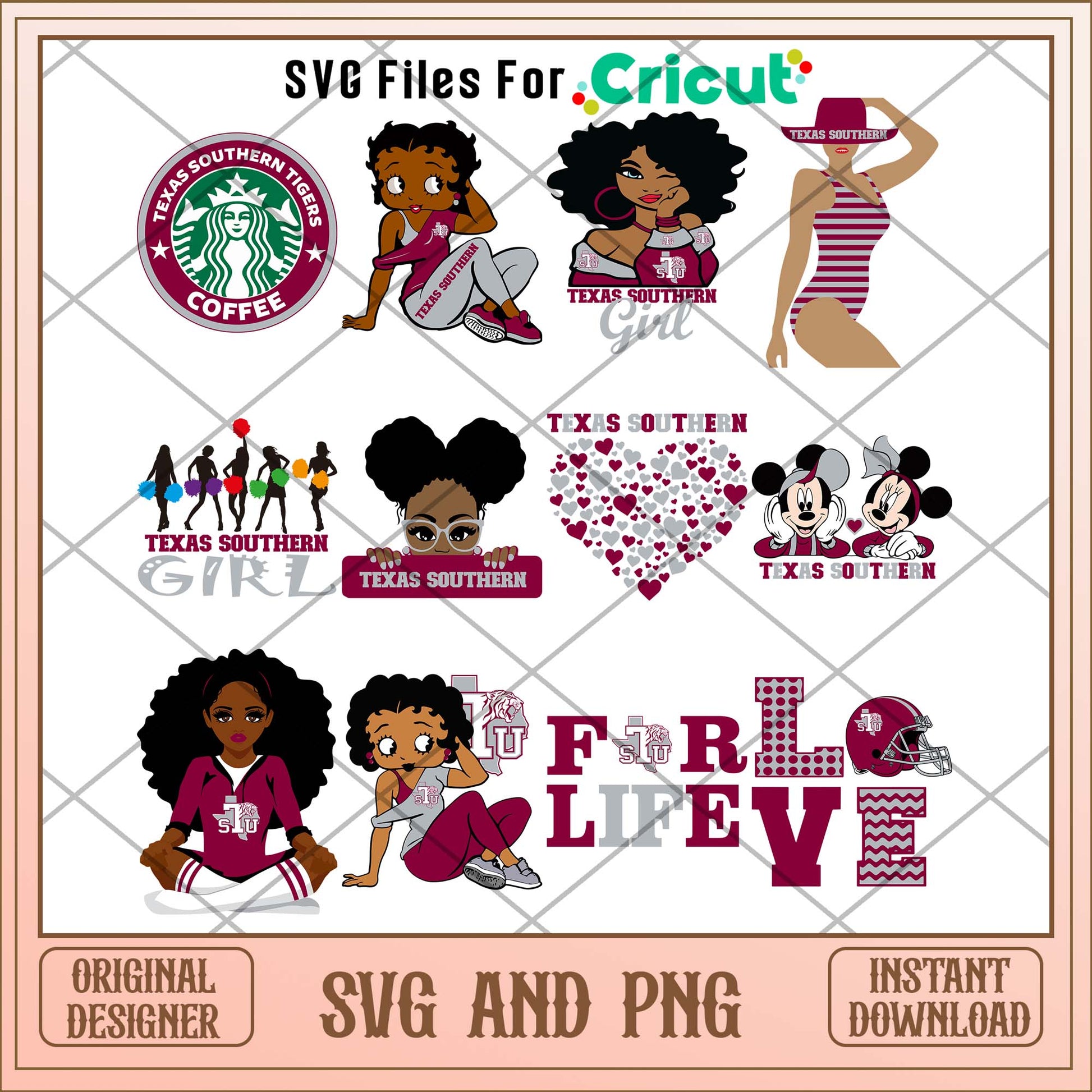 Texas Southern TSU girl svg, Texas Southern svg bundle, NCAA svg