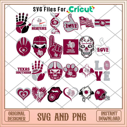 Texas Southern TSU skull svg, Texas Southern svg bundle, NCAA svg 