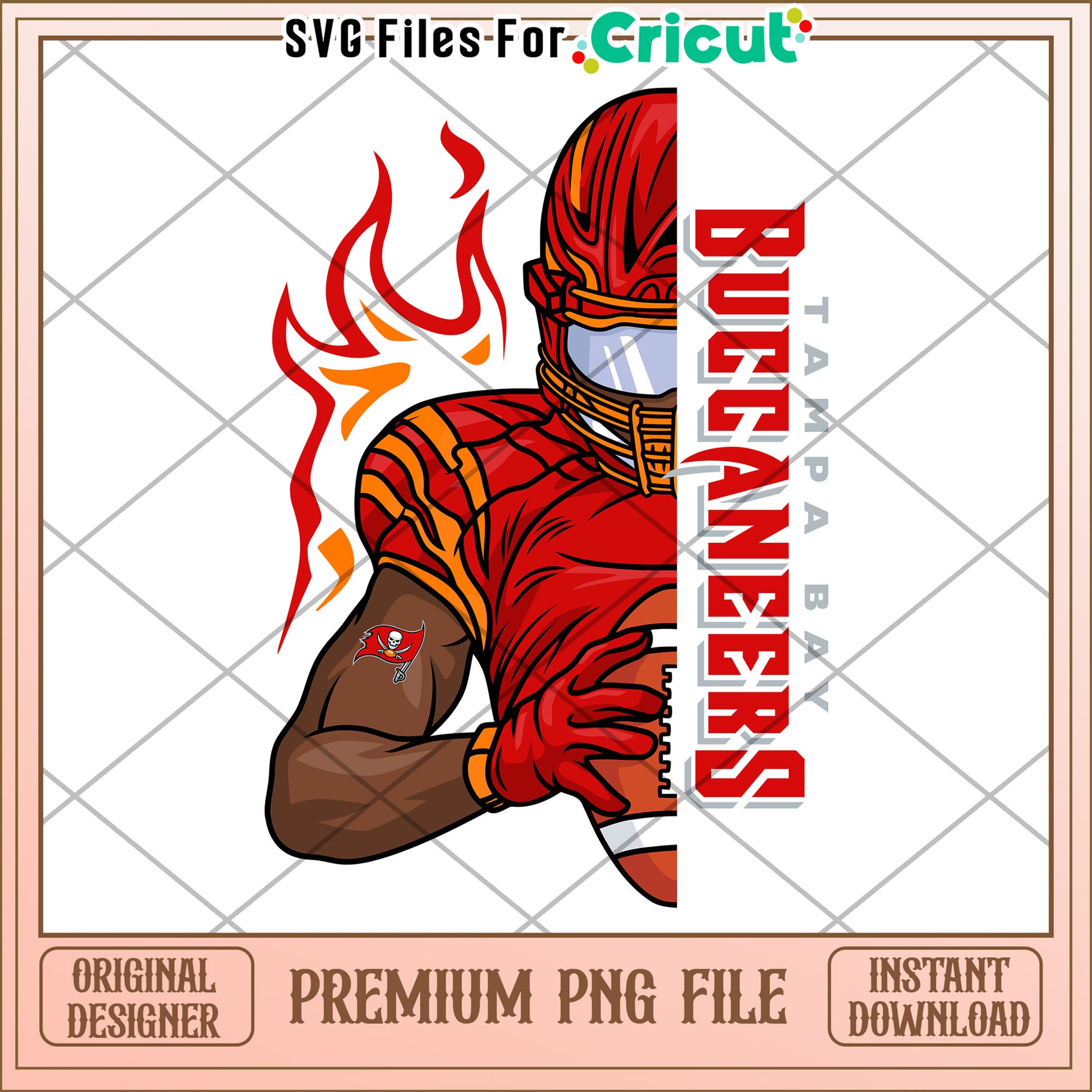Tampa Bay Buccaneers Football Player Illustration, Premium PNG Download