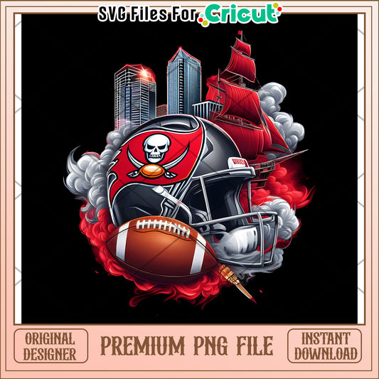 Tampa Bay Buccaneers Helmet Design, digital download for crafting