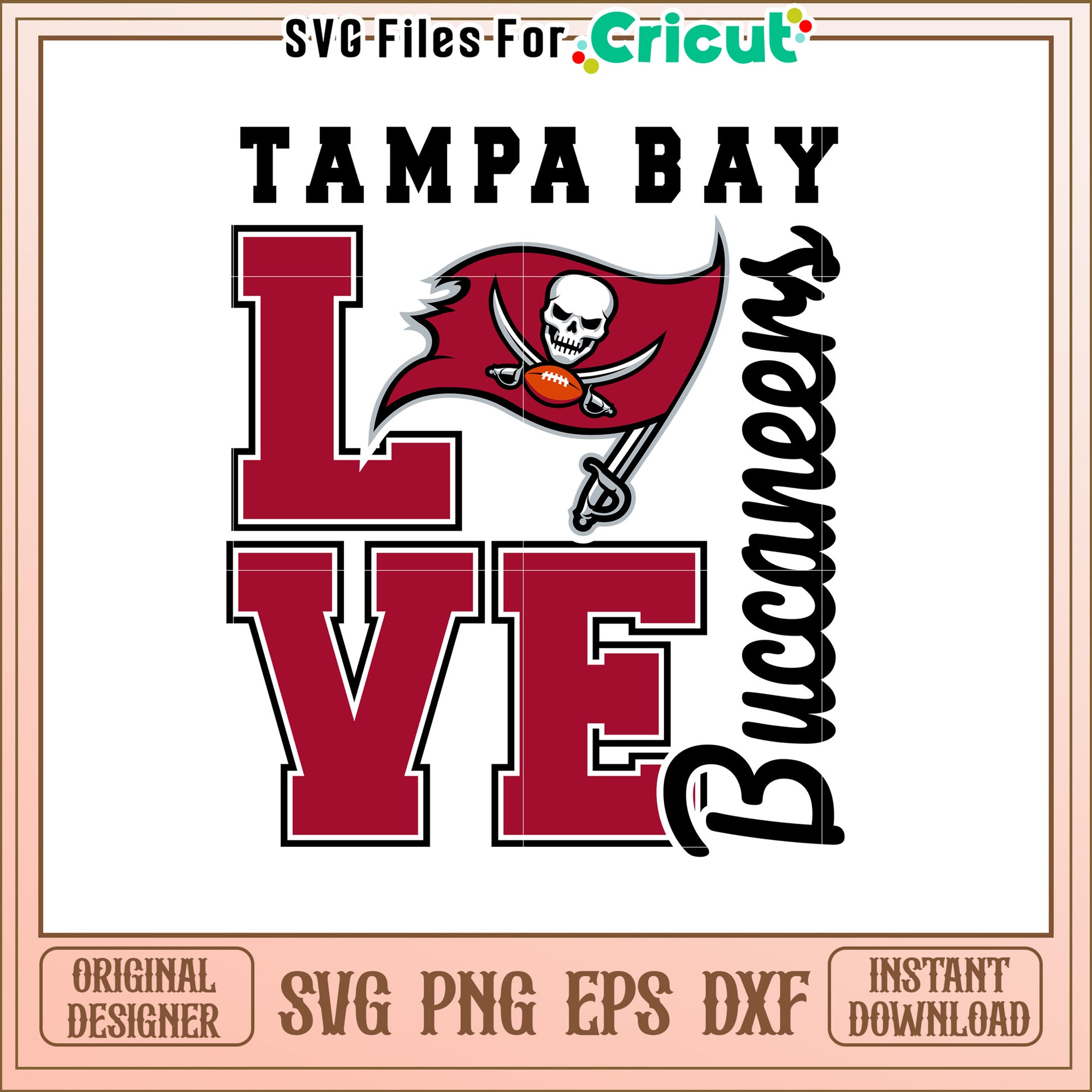 Tampa Bay Buccaneers Love SVG
