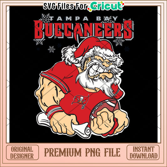 Tampa Bay Buccaneers Santa design, premium PNG for Cricut projects